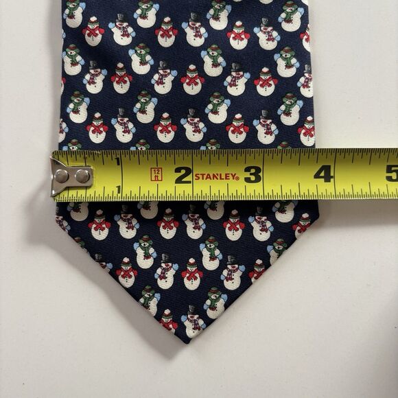 BROOKS BROTHERS MAKERS SNOWMAN MOTIF TIE DESIGNER Holiday Christmas silk - Picture 6 of 6